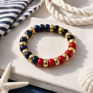 Tuckernuck Claret Beaded Bradley Bracelet Nautical NWT